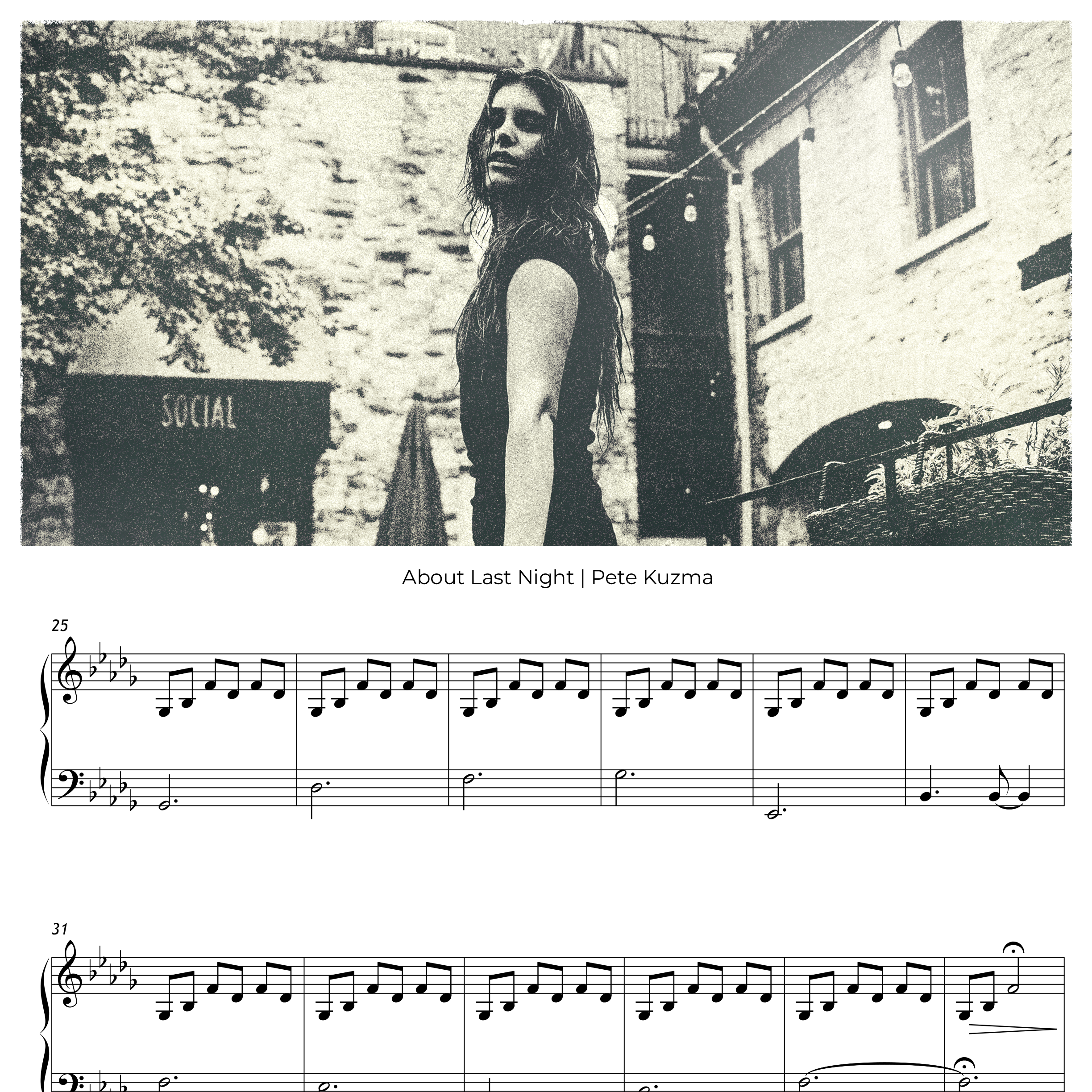 About Last Night – Piano Sheet Music (PDF) by Pete Kuzma