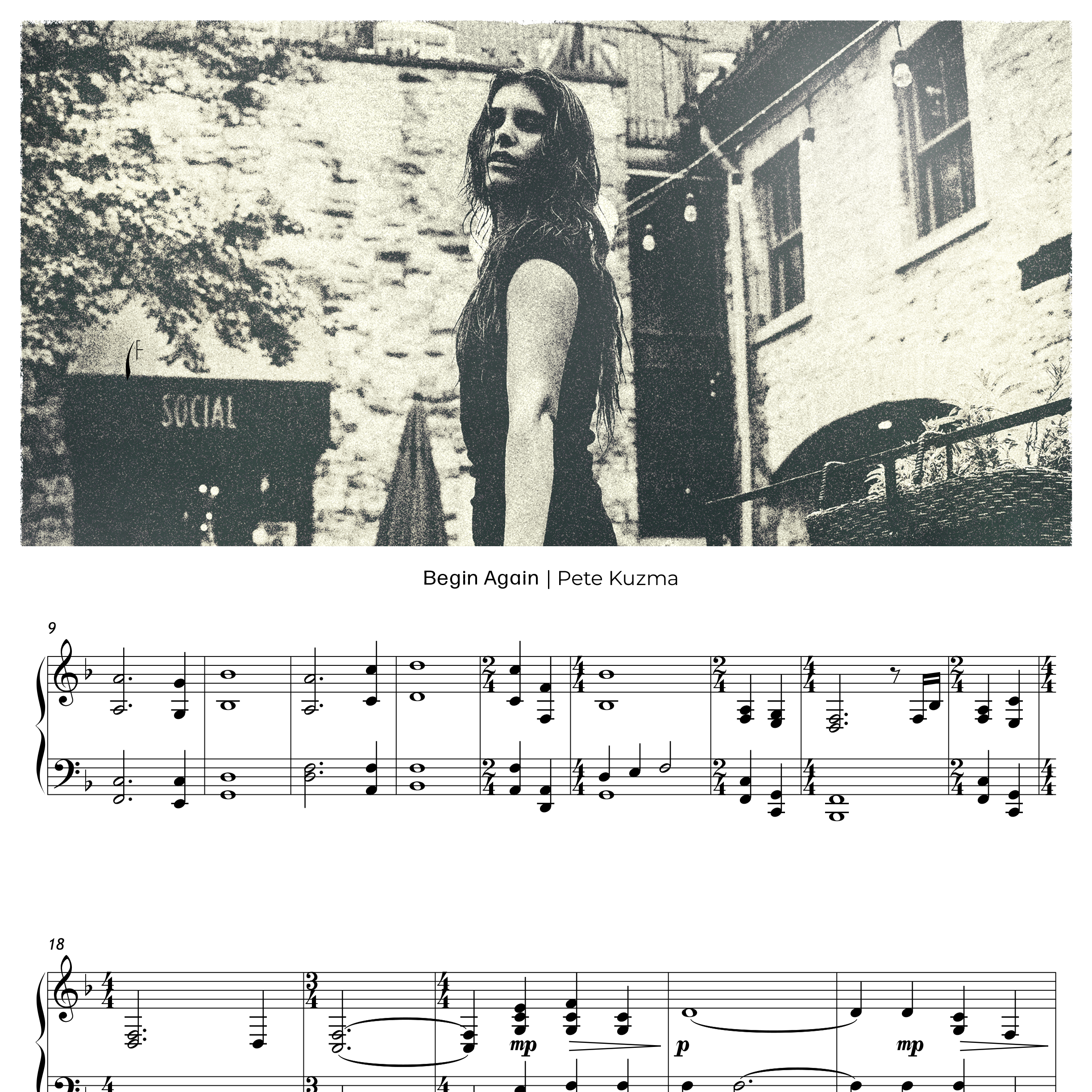 Begin Again – Piano Sheet Music (PDF) by Pete Kuzma