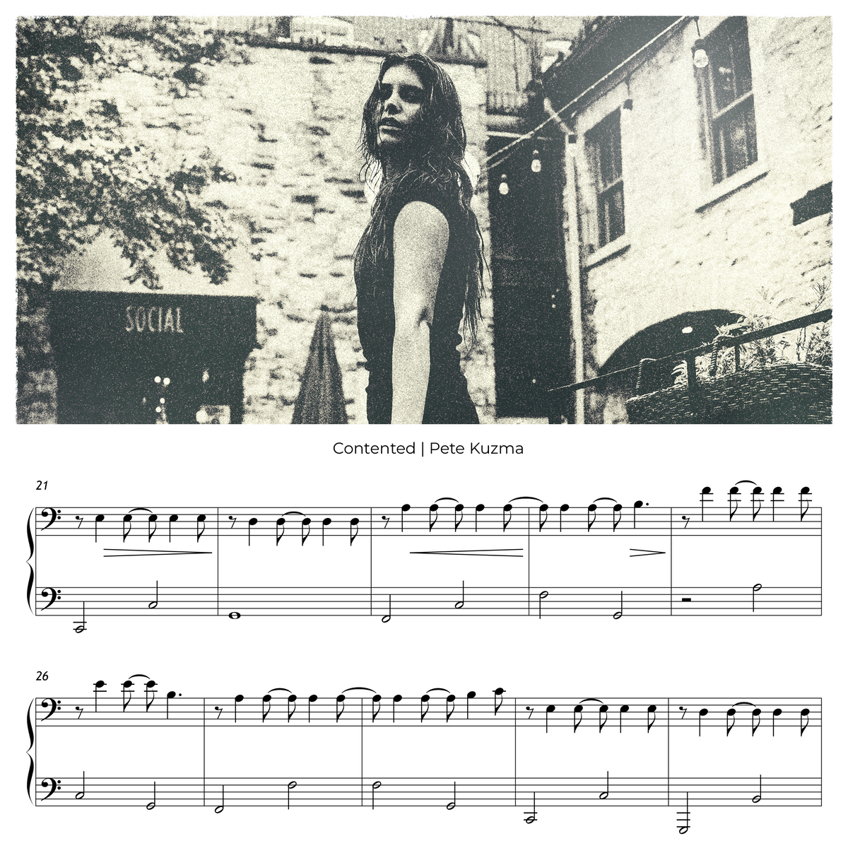 Contented – Piano Sheet Music (PDF) by Pete Kuzma